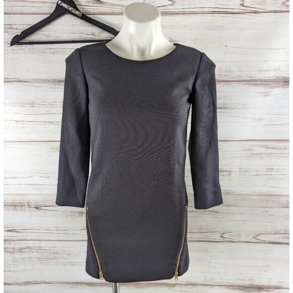 J. Crew Dresses & Skirts - J. Crew Black Long Sleeve Zipper Detail Black Dress sz 0P